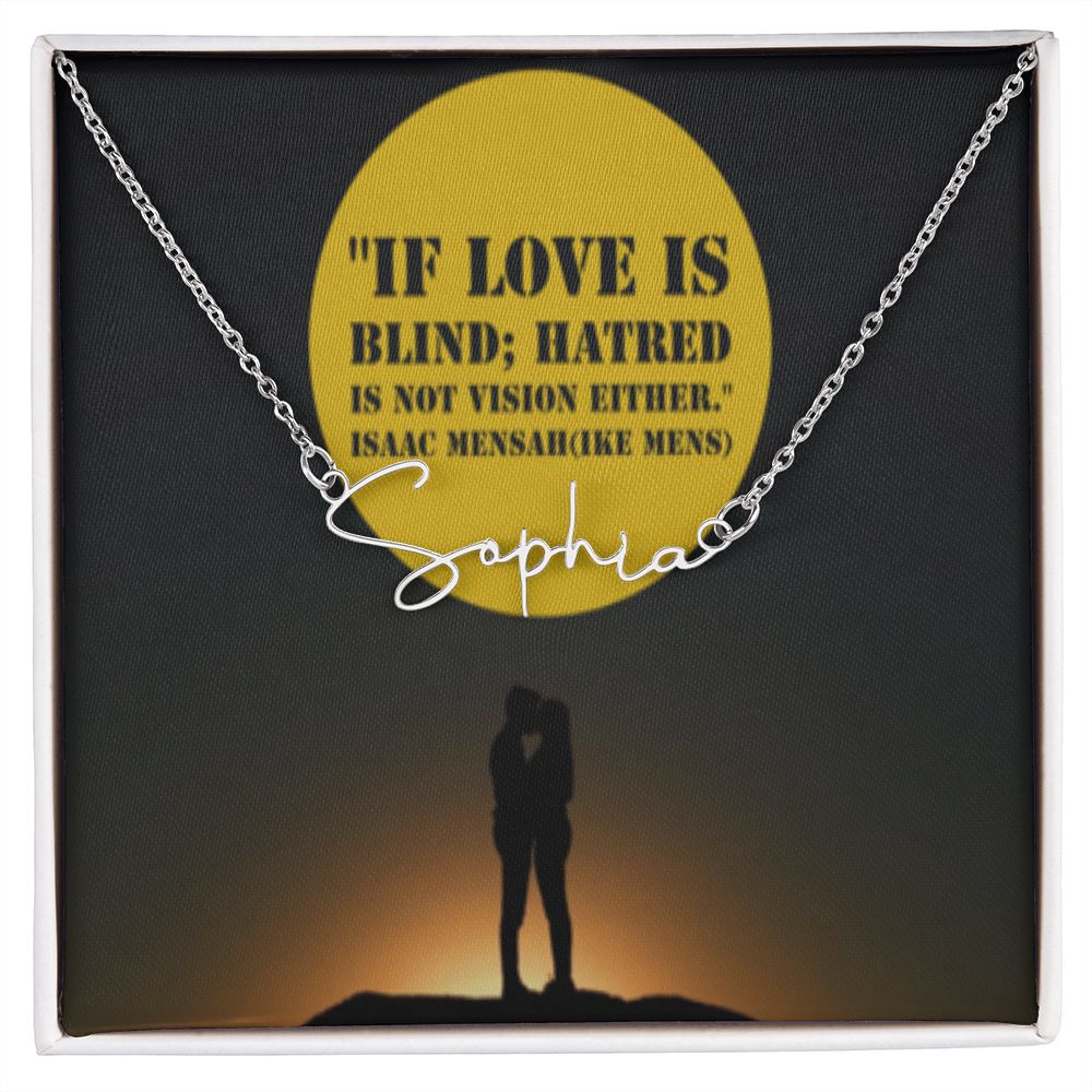 IKE MENS Quote Signature Name Necklace