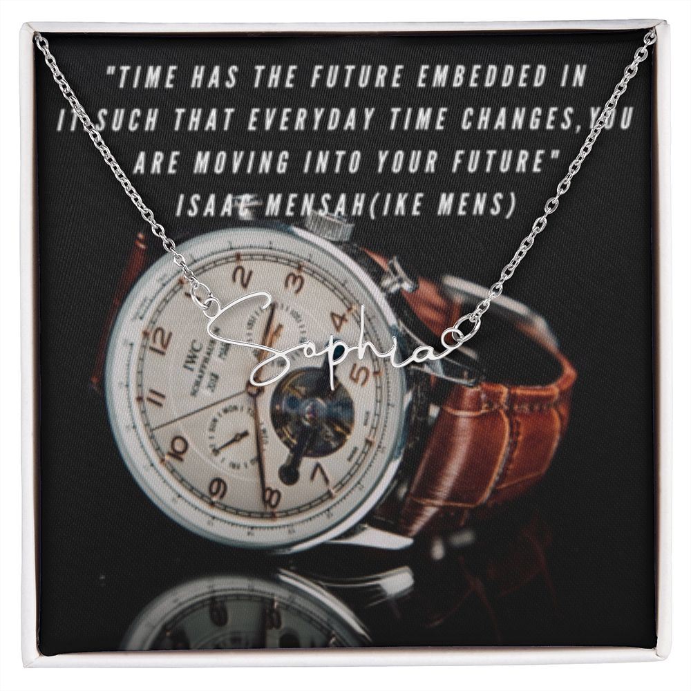 IKE MENS Quote Signature Name Necklace