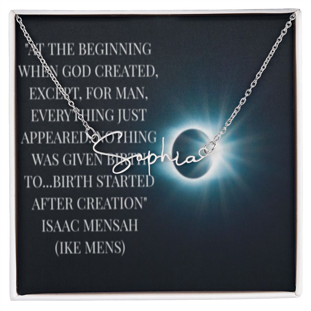 IKE MENS Quote Signature Name Necklace