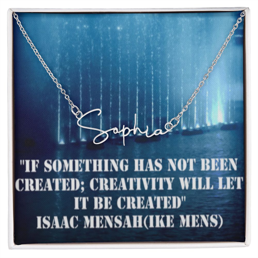 IKE MENS Quote Signature Name Necklace