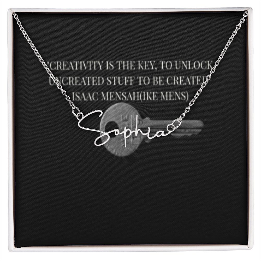 IKE MENS Quote Signature Name Necklace