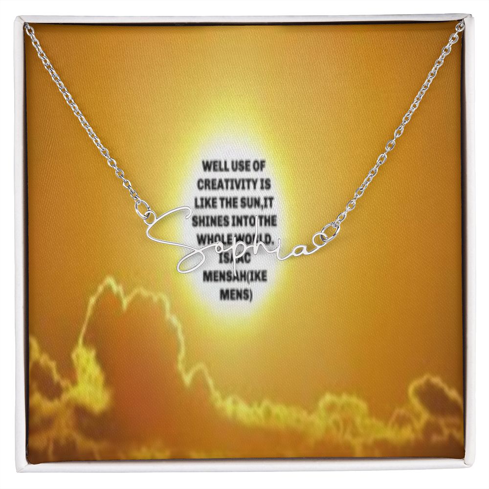 IKE MENS Quote Signature Name Necklace