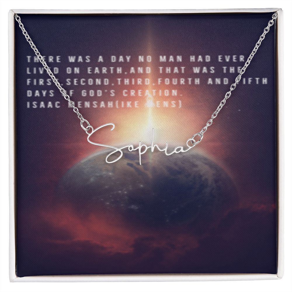 IKE MENS Quote Signature Name Necklace