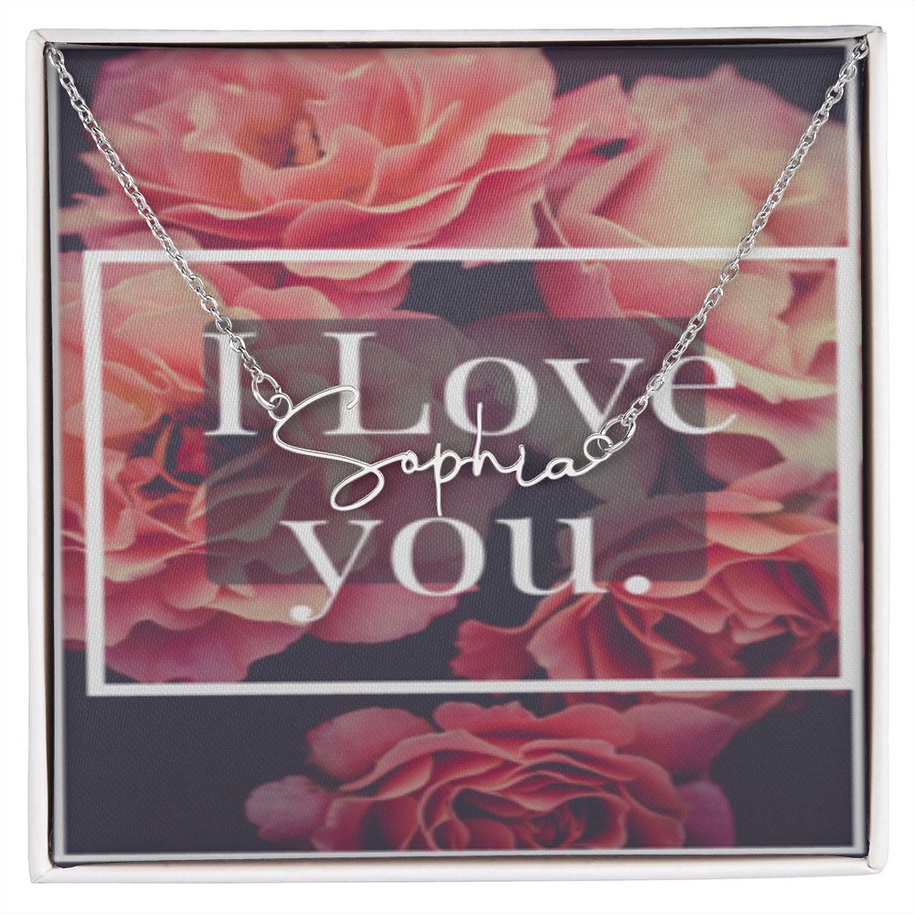 IKE MENS Quote Signature Name Necklace