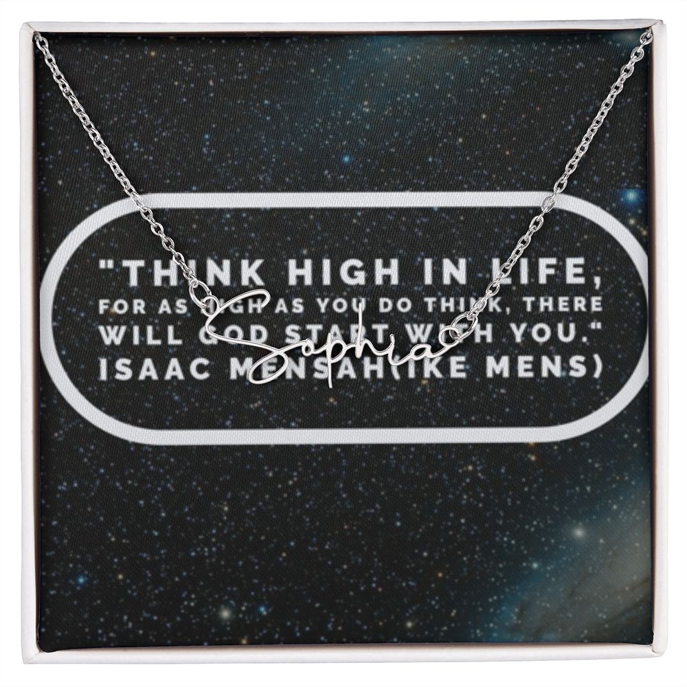 IKE MENS Quote Signature Name Necklace