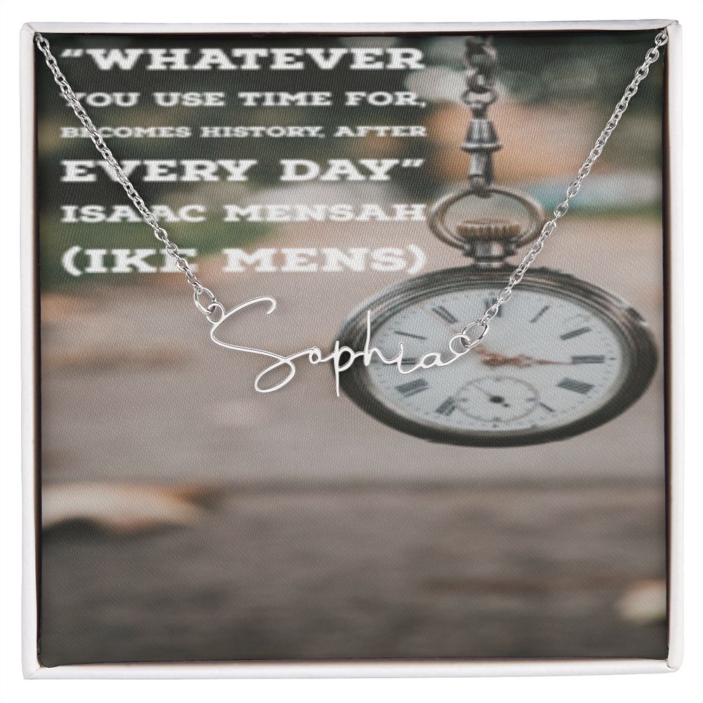 IKE MENS Quote Signature Name Necklace