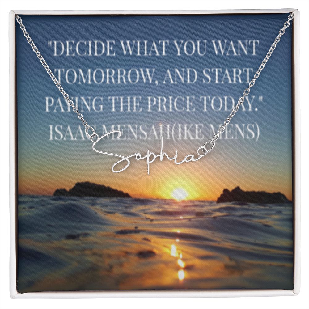IKE MENS Quote Signature Name Necklace