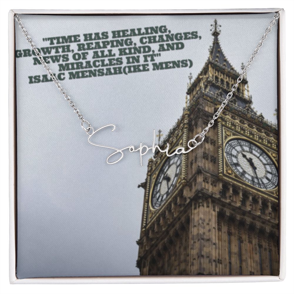 IKE MENS Quote Signature Name Necklace