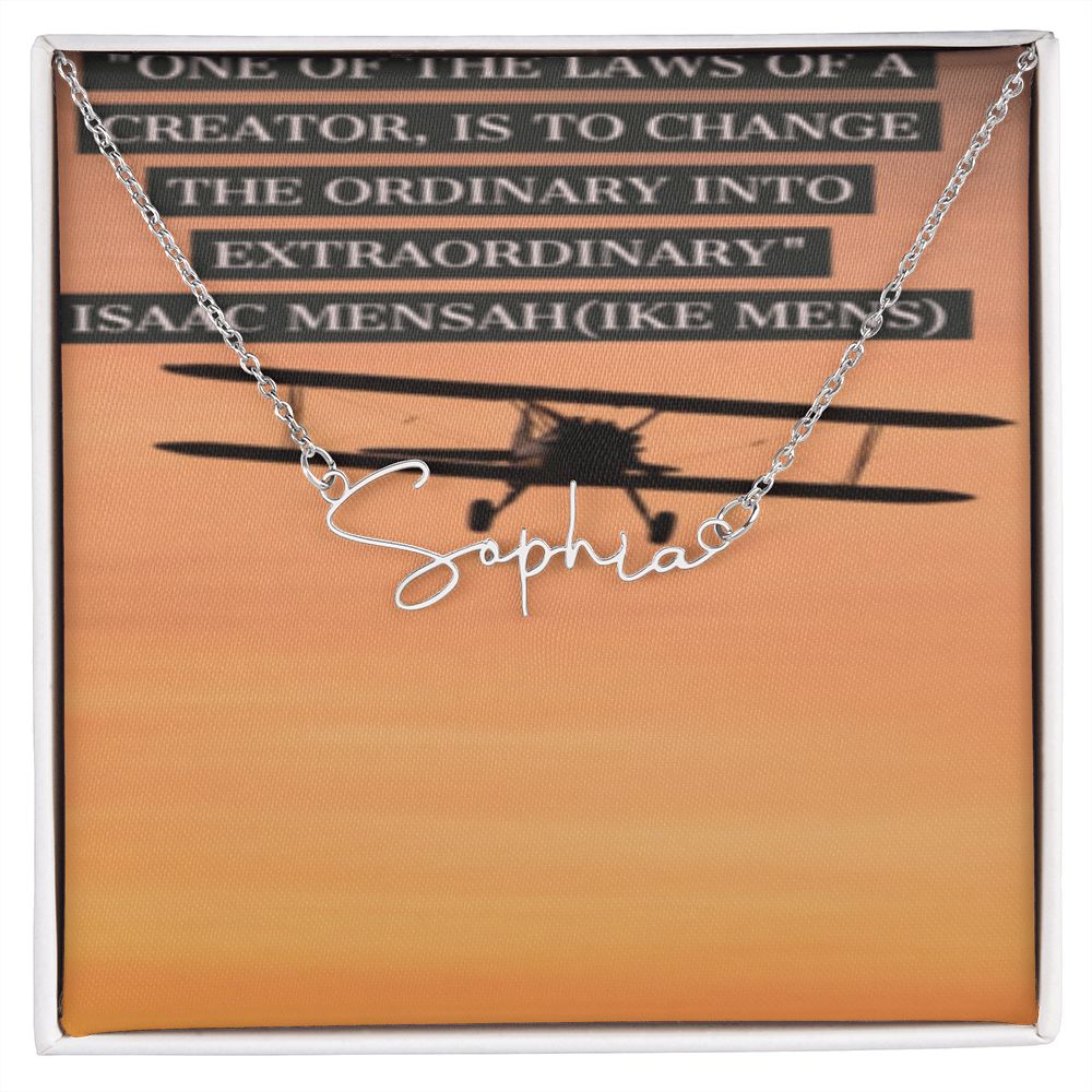 IKE MENS Quote Signature Name Necklace