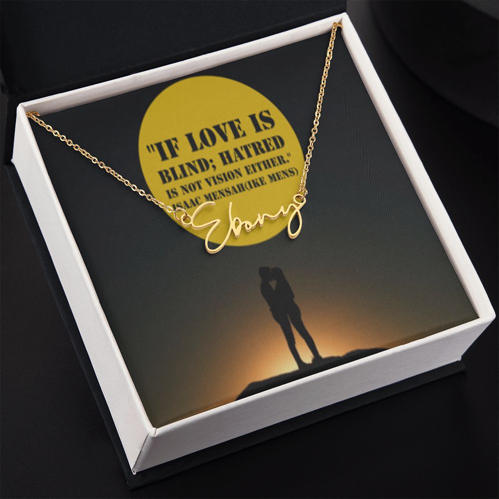 IKE MENS Quote Signature Name Necklace