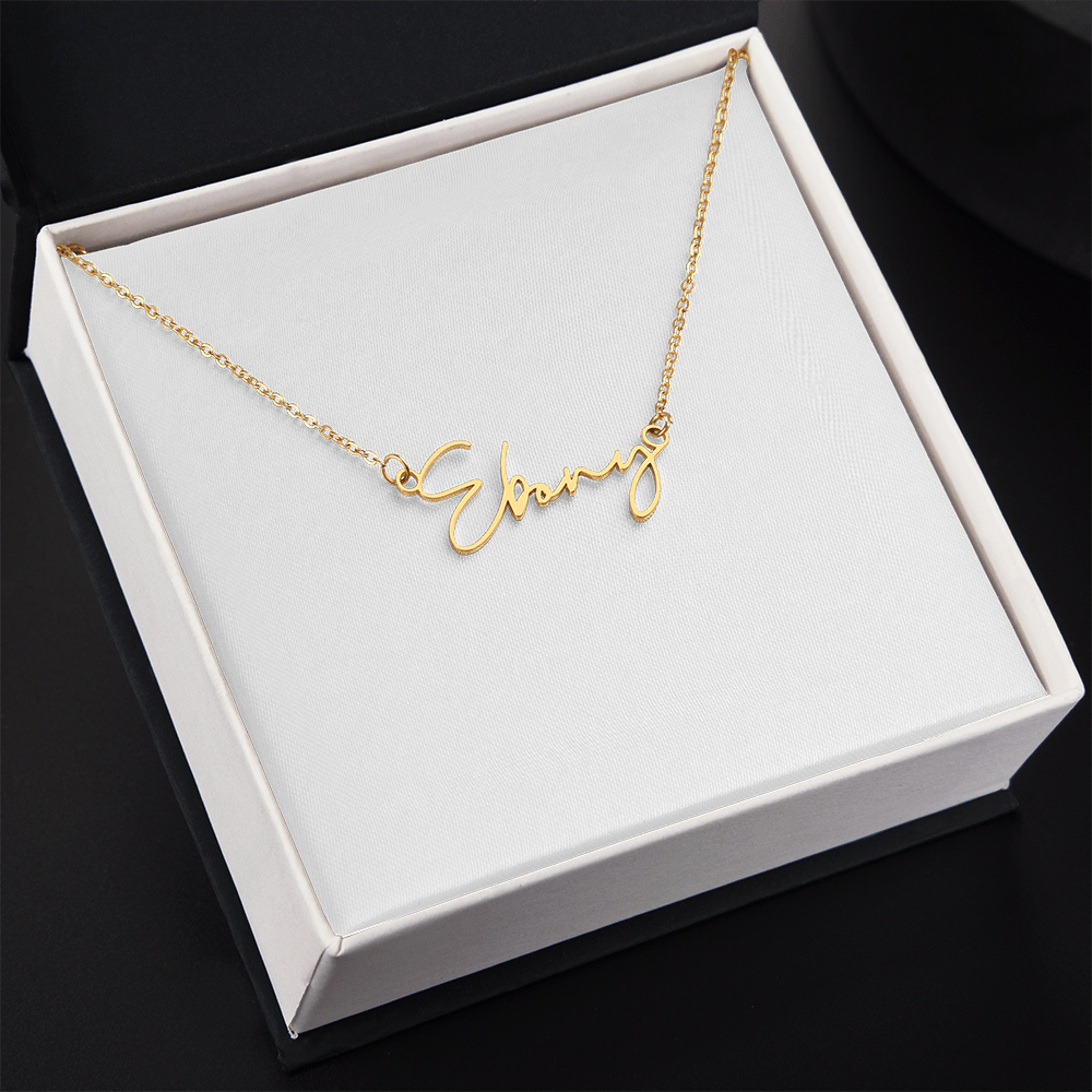 IKE MENS Quote Signature Name Necklace