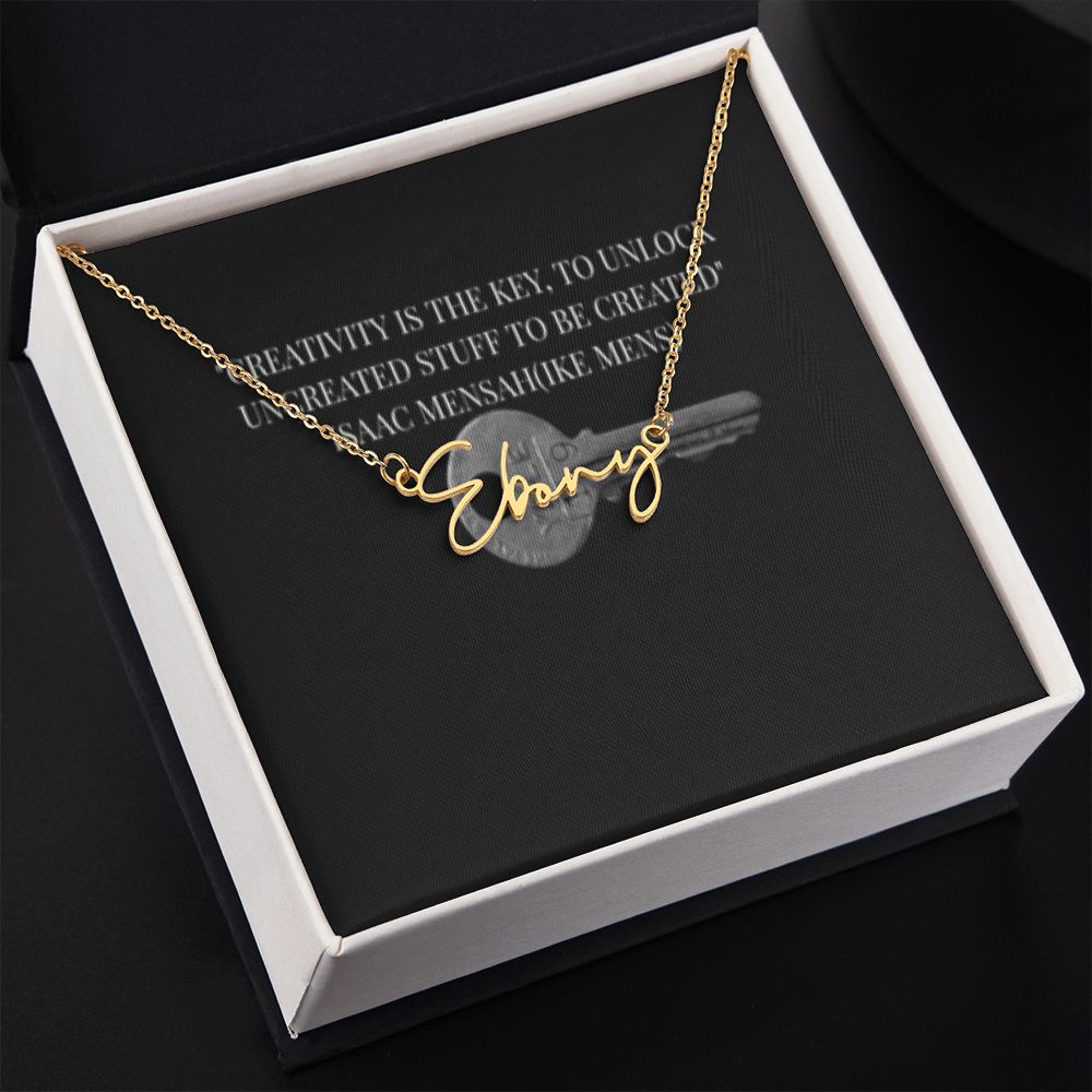 IKE MENS Quote Signature Name Necklace