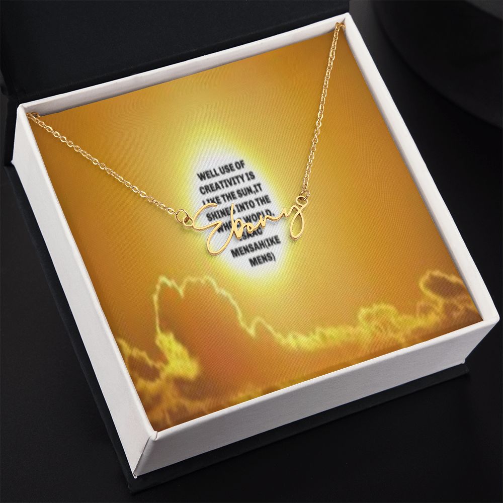 IKE MENS Quote Signature Name Necklace