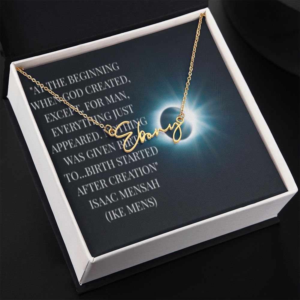 IKE MENS Quote Signature Name Necklace