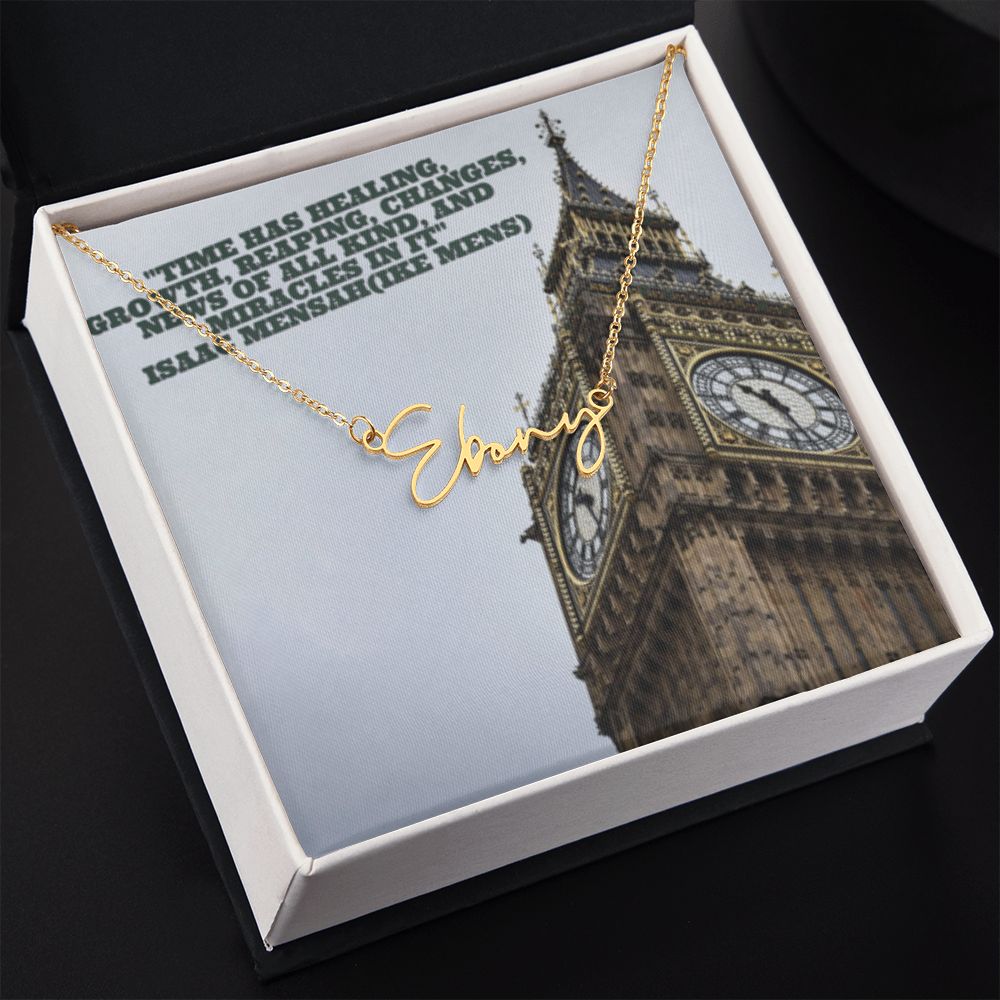 IKE MENS Quote Signature Name Necklace