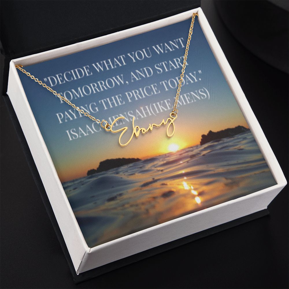 IKE MENS Quote Signature Name Necklace