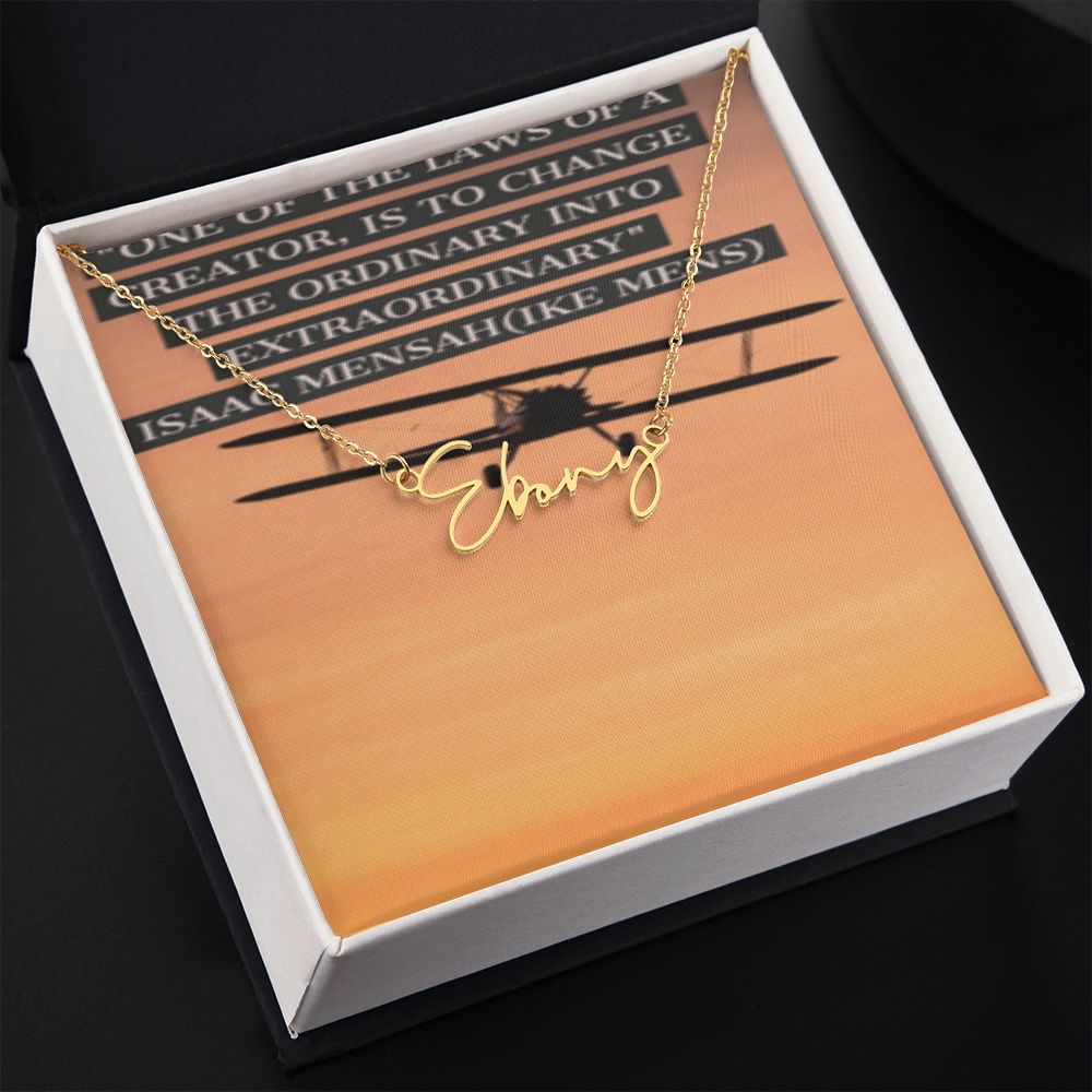 IKE MENS Quote Signature Name Necklace
