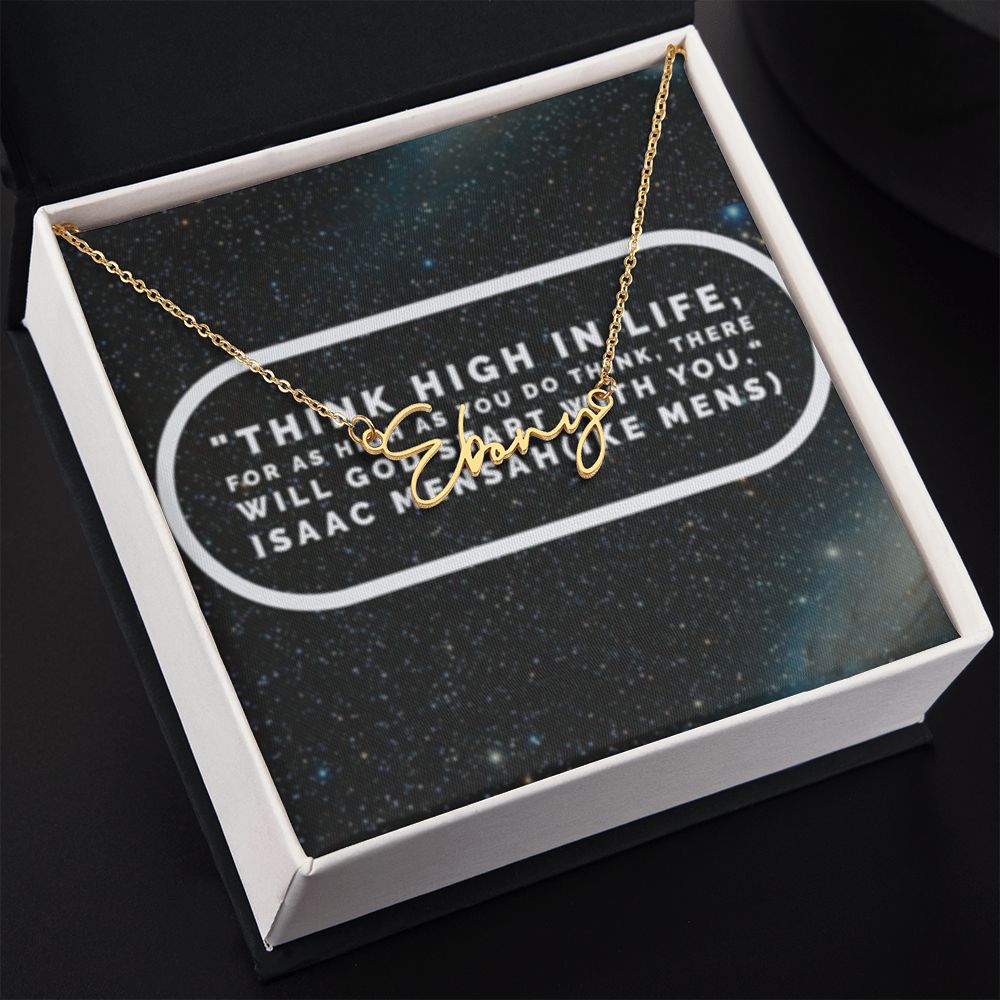 IKE MENS Quote Signature Name Necklace