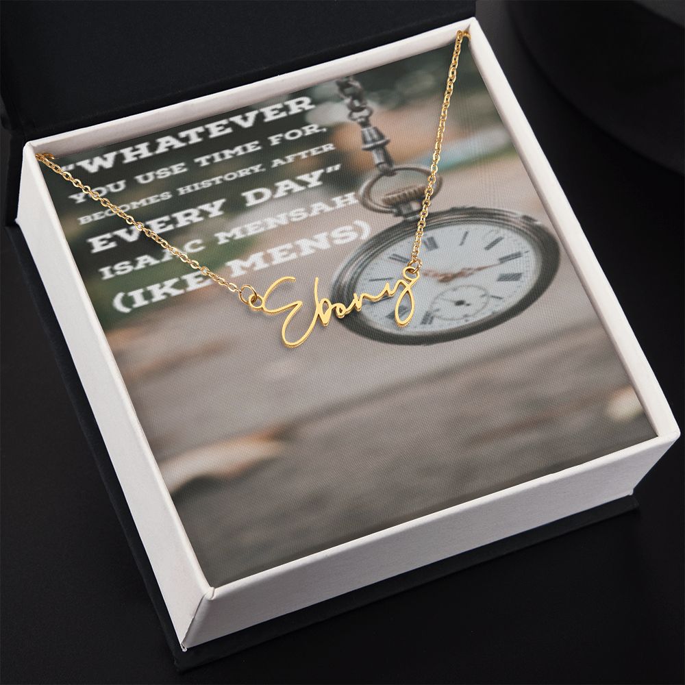 IKE MENS Quote Signature Name Necklace