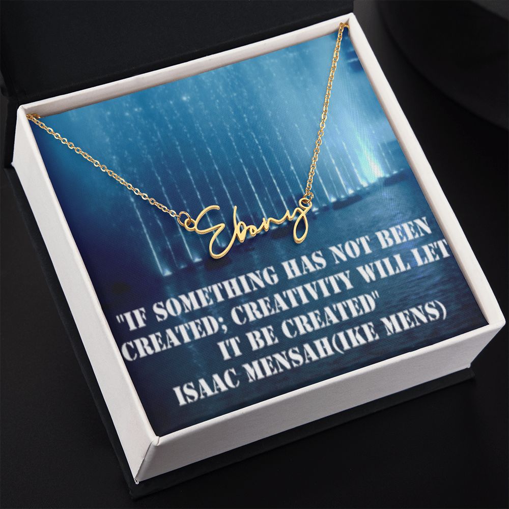 IKE MENS Quote Signature Name Necklace