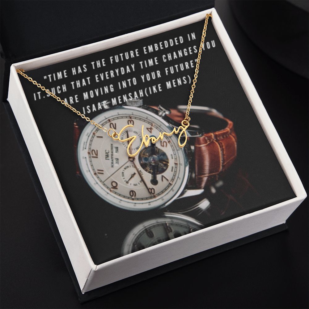 IKE MENS Quote Signature Name Necklace