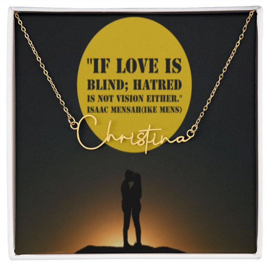 IKE MENS Quote Signature Name Necklace