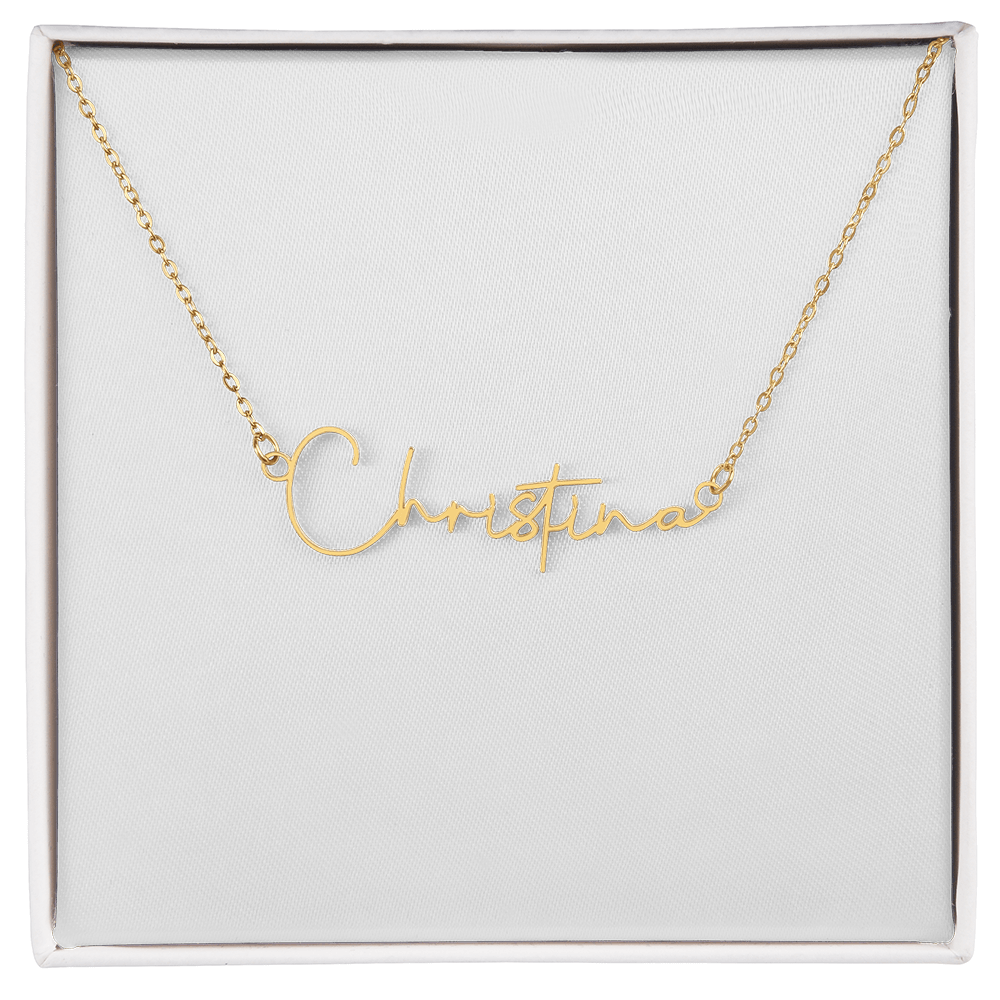 IKE MENS Quote Signature Name Necklace