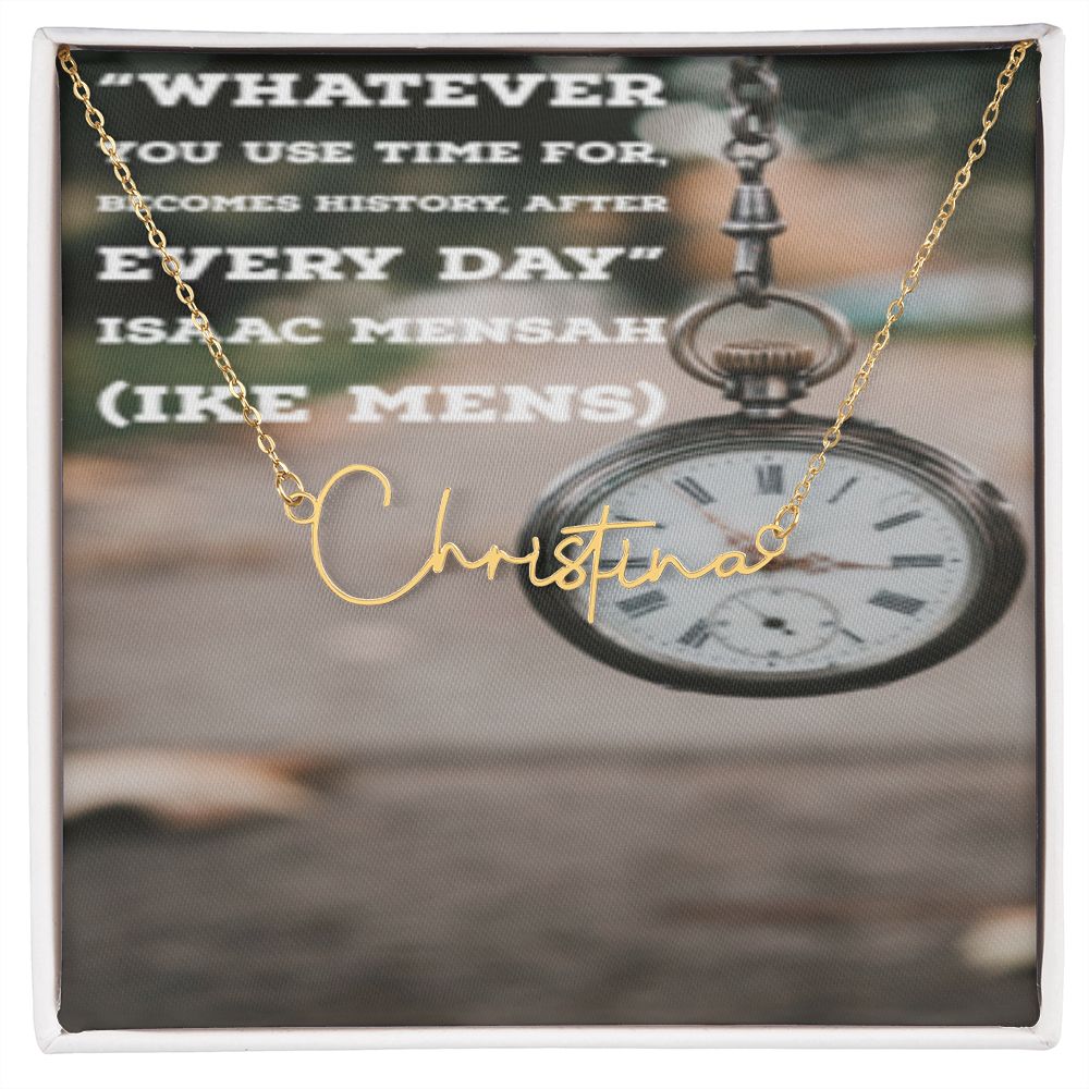 IKE MENS Quote Signature Name Necklace