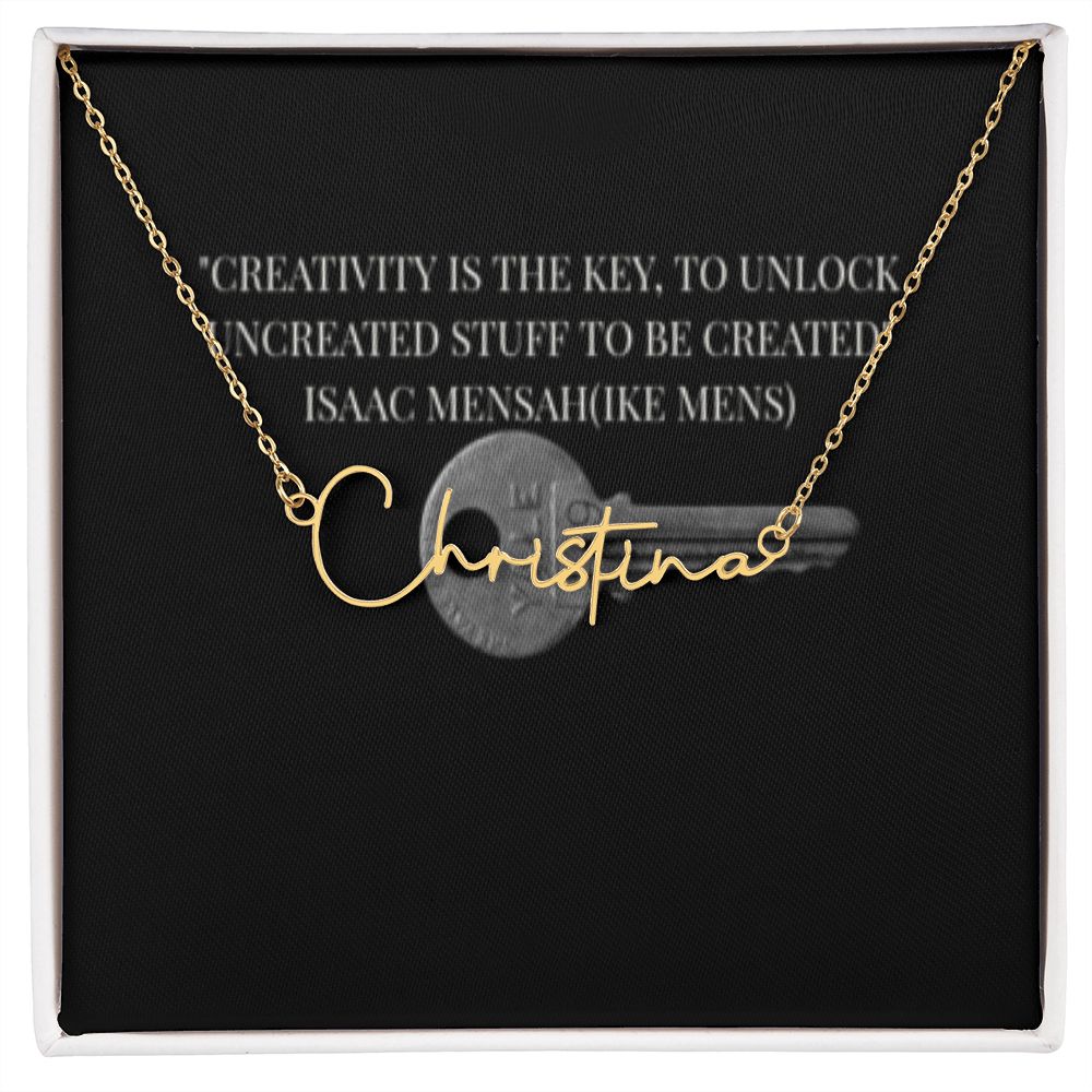 IKE MENS Quote Signature Name Necklace