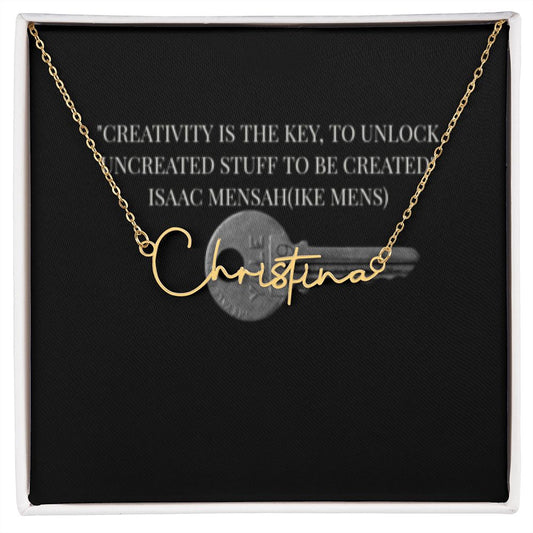 IKE MENS Quote Signature Name Necklace