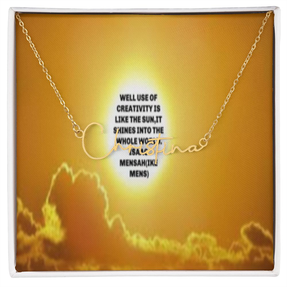 IKE MENS Quote Signature Name Necklace