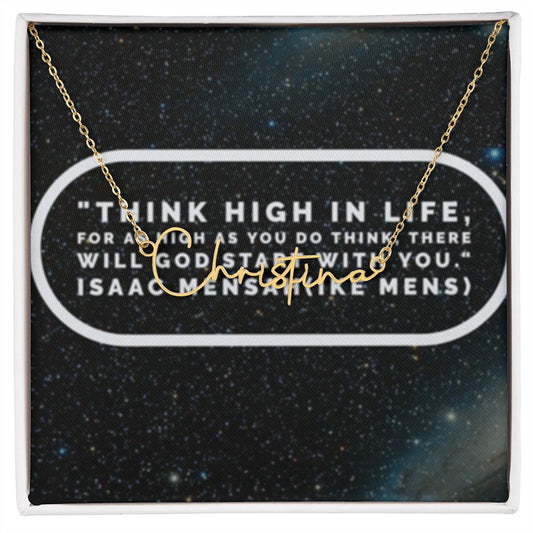 IKE MENS Quote Signature Name Necklace