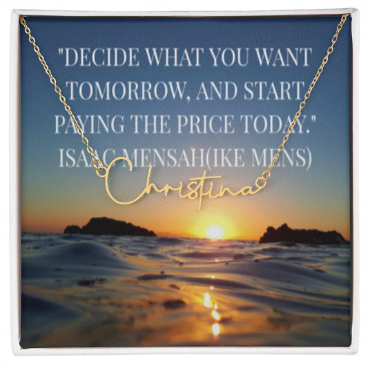 IKE MENS Quote Signature Name Necklace