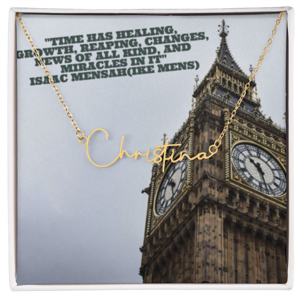 IKE MENS Quote Signature Name Necklace
