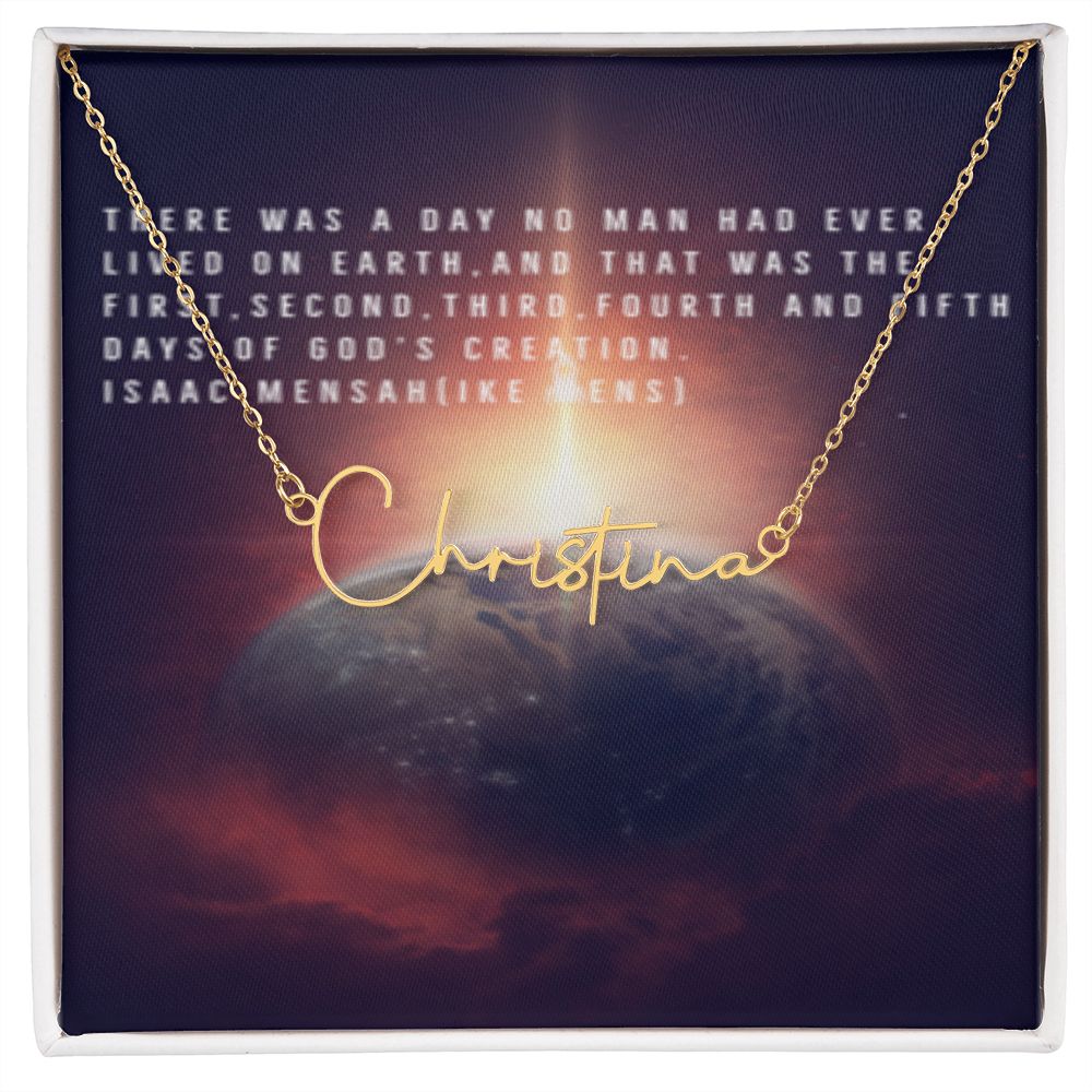 IKE MENS Quote Signature Name Necklace