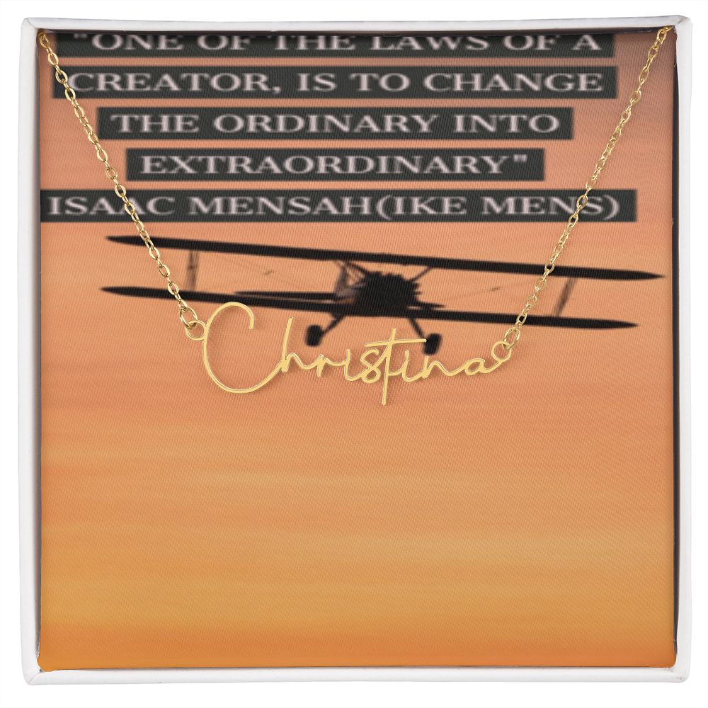 IKE MENS Quote Signature Name Necklace
