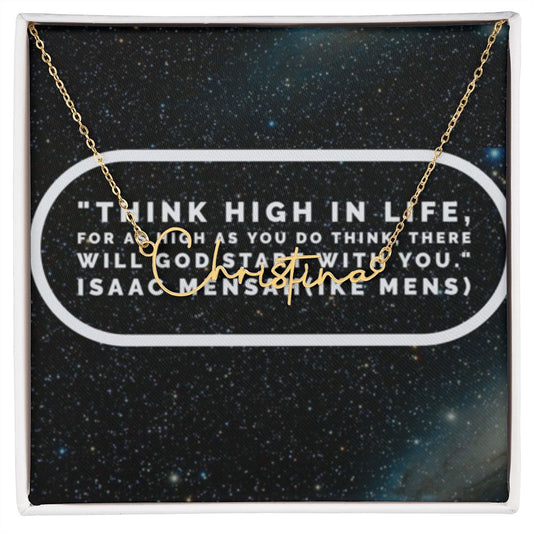 IKE MENS Quote Signature Name Necklace