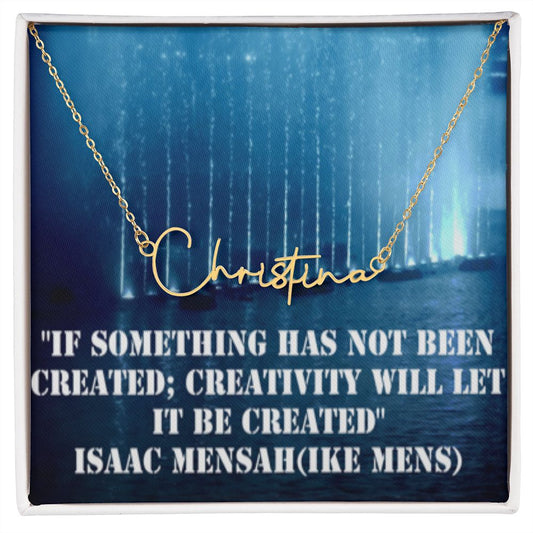 IKE MENS Quote Signature Name Necklace