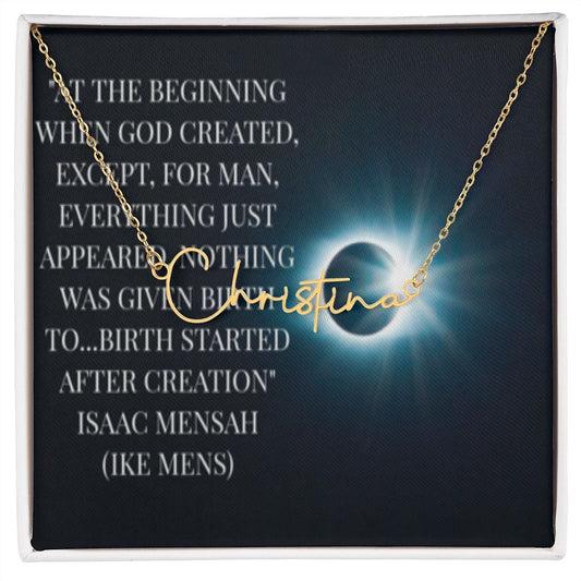 IKE MENS Quote Signature Name Necklace
