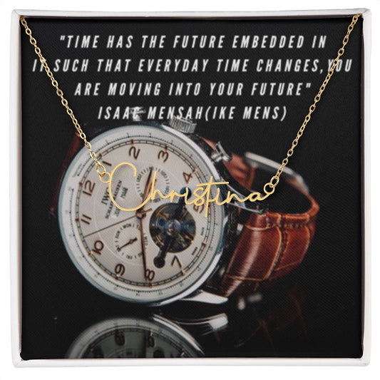 IKE MENS Quote Signature Name Necklace