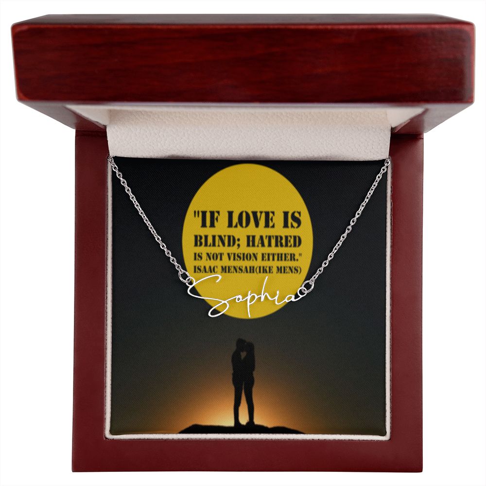IKE MENS Quote Signature Name Necklace