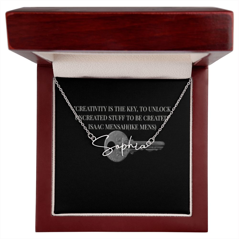 IKE MENS Quote Signature Name Necklace
