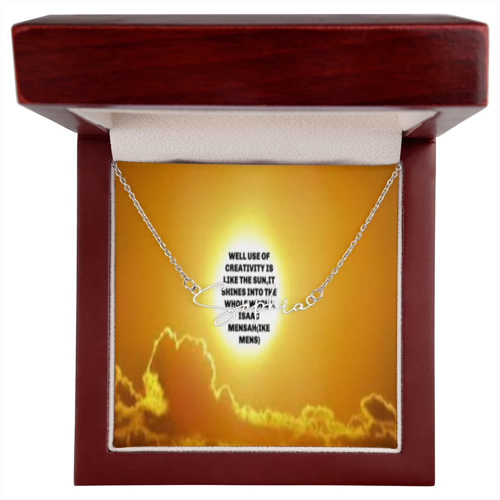 IKE MENS Quote Signature Name Necklace