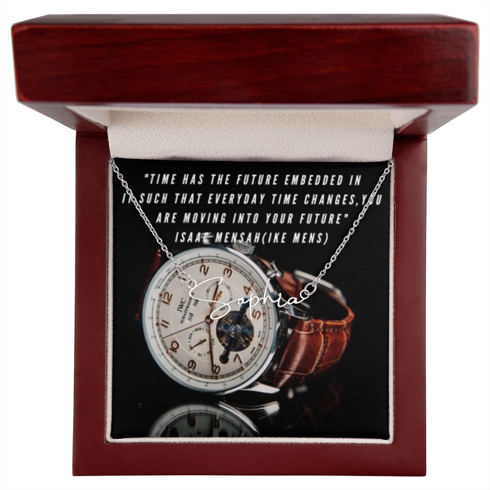 IKE MENS Quote Signature Name Necklace