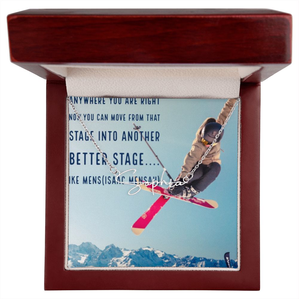 IKE MENS Quote Signature Name Necklace