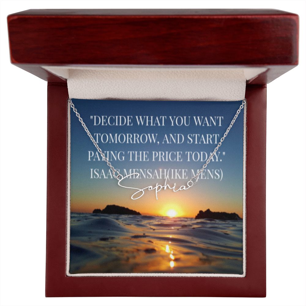 IKE MENS Quote Signature Name Necklace
