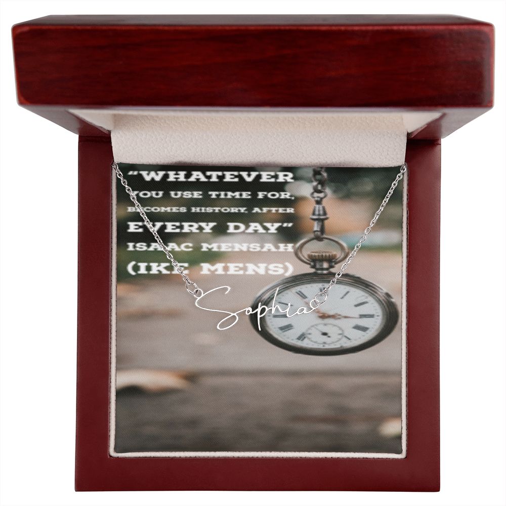 IKE MENS Quote Signature Name Necklace