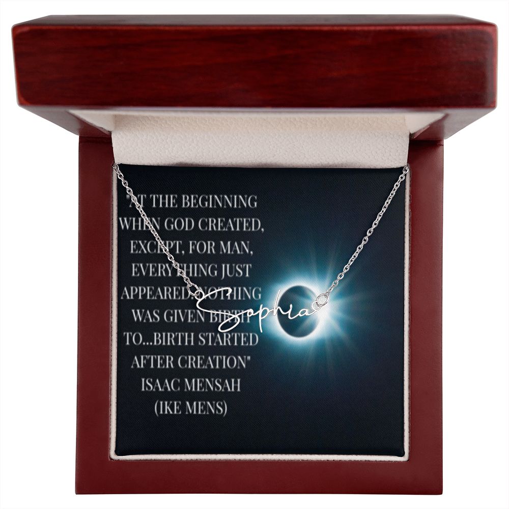 IKE MENS Quote Signature Name Necklace
