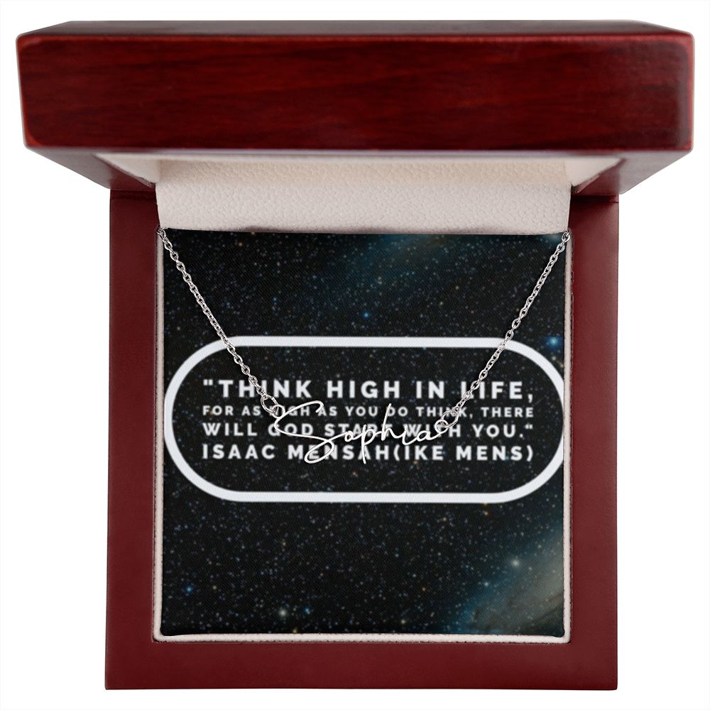 IKE MENS Quote Signature Name Necklace