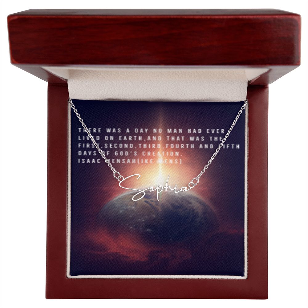 IKE MENS Quote Signature Name Necklace